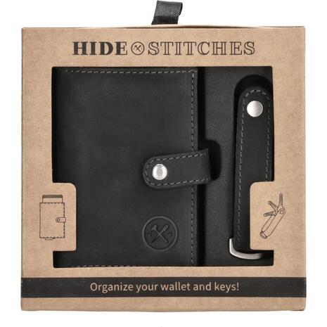 Πορτοφόλι Safety wallet hide & stitches Black (20208-001)